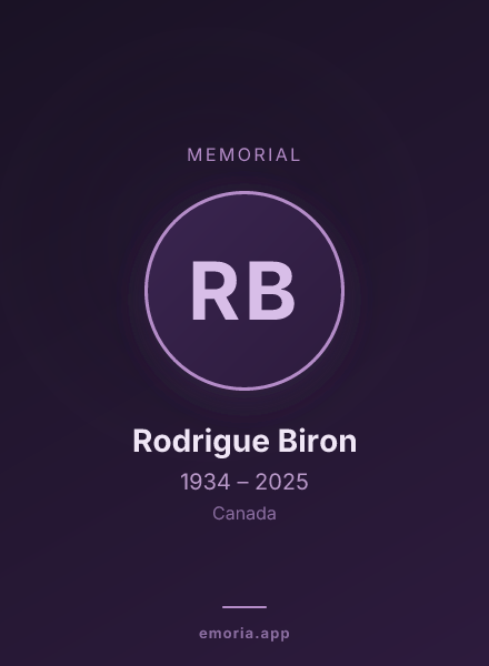 Memorial portrait of Rodrigue Biron