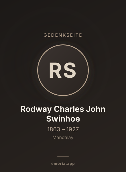 Gedenkportrait von Rodway Charles John Swinhoe
