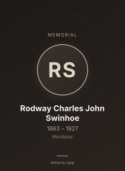 Memorial portrait of Rodway Charles John Swinhoe