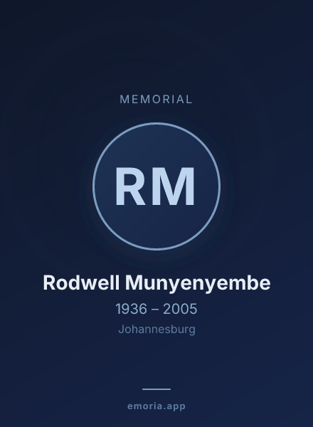 Memorial portrait of Rodwell Munyenyembe