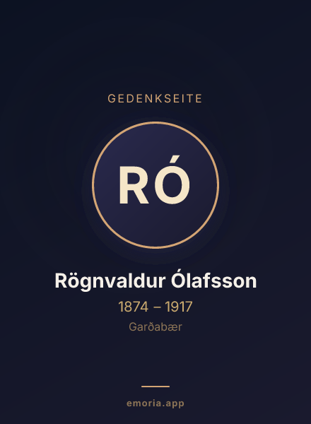 Gedenkportrait von Rögnvaldur Ólafsson