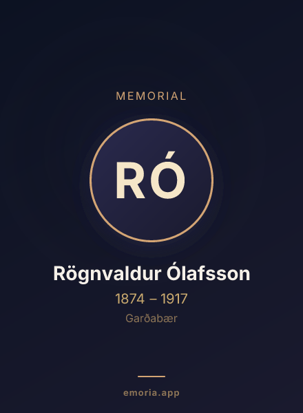 Memorial portrait of Rögnvaldur Ólafsson