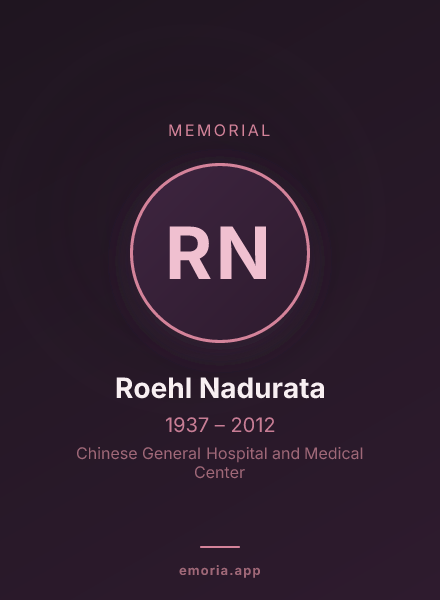 Memorial portrait of Roehl Nadurata