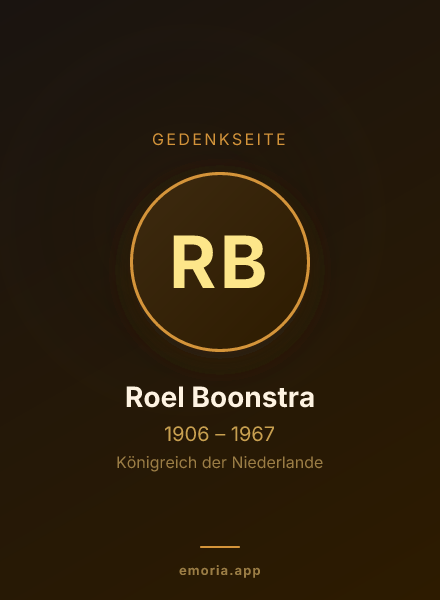 Gedenkportrait von Roel Boonstra