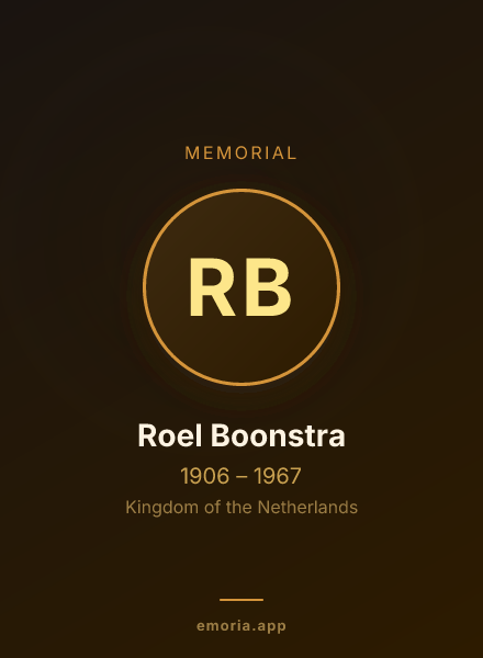Memorial portrait of Roel Boonstra