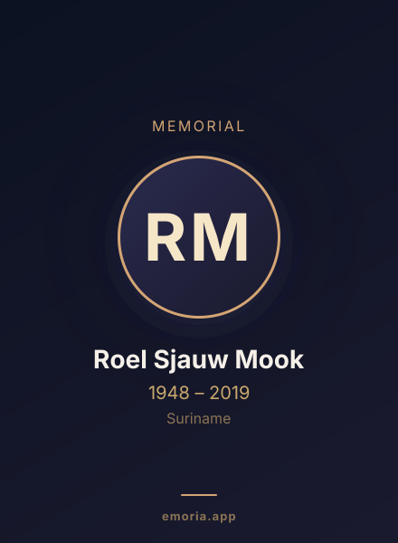 Memorial portrait of Roel Sjauw Mook