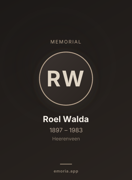 Memorial portrait of Roel Walda