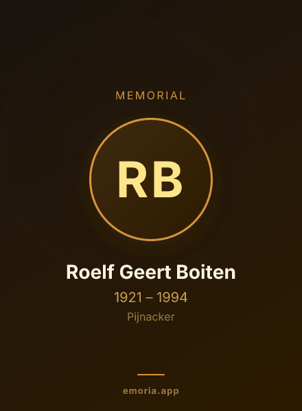 Memorial portrait of Roelf Geert Boiten