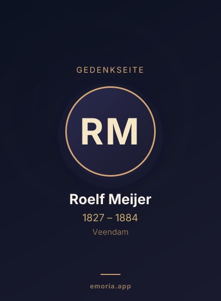 Gedenkportrait von Roelf Meijer