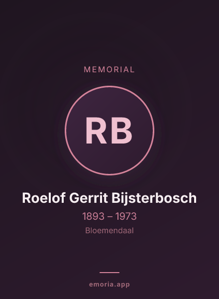 Memorial portrait of Roelof Gerrit Bijsterbosch