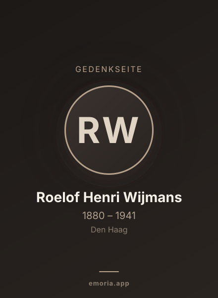Gedenkportrait von Roelof Henri Wijmans
