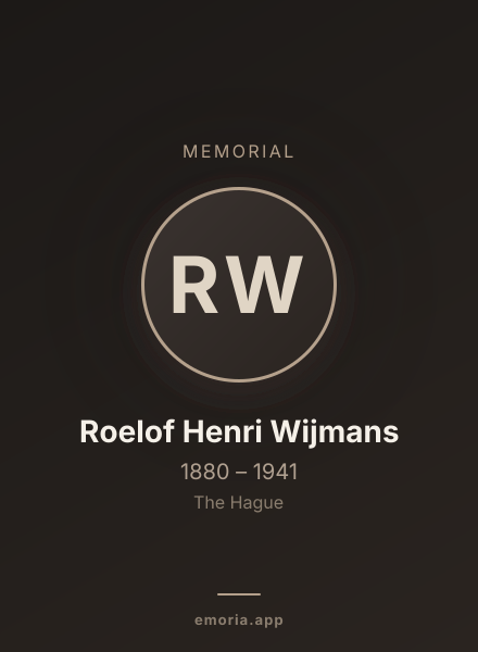 Memorial portrait of Roelof Henri Wijmans