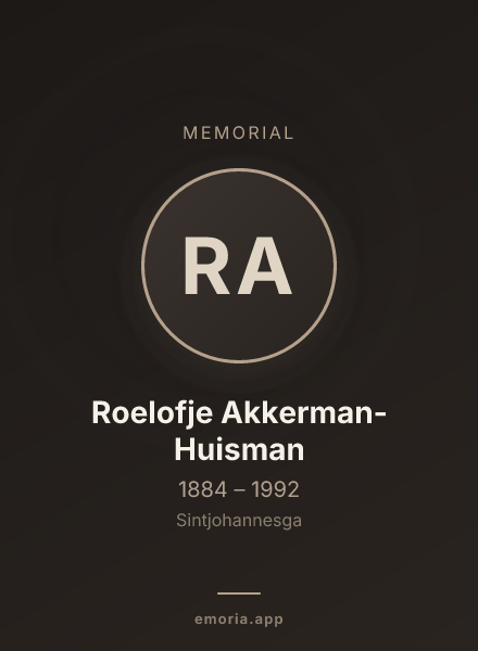 Memorial portrait of Roelofje Akkerman-Huisman