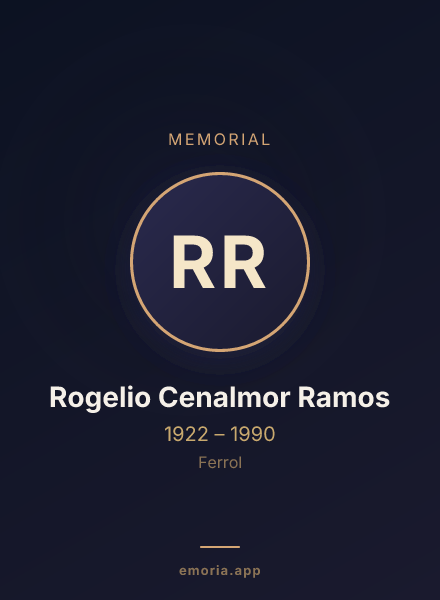 Memorial portrait of Rogelio Cenalmor Ramos