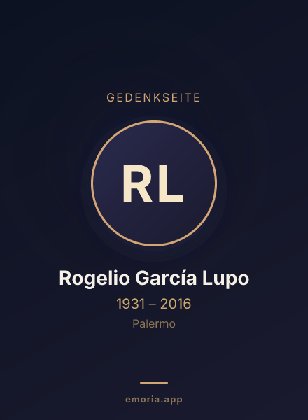 Gedenkportrait von Rogelio García Lupo