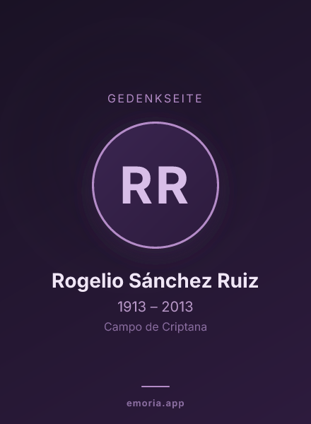 Gedenkportrait von Rogelio Sánchez Ruiz