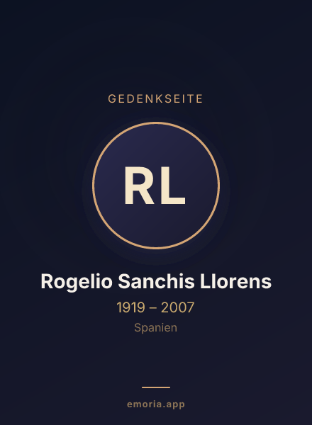 Gedenkportrait von Rogelio Sanchis Llorens