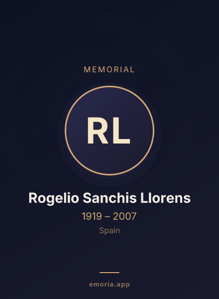Memorial portrait of Rogelio Sanchis Llorens