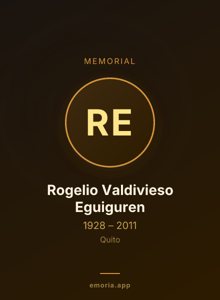 Memorial portrait of Rogelio Valdivieso Eguiguren