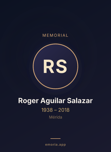 Memorial portrait of Roger Aguilar Salazar