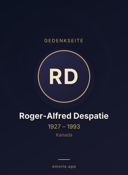 Gedenkportrait von Roger-Alfred Despatie
