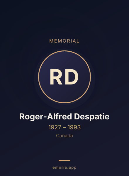 Memorial portrait of Roger-Alfred Despatie