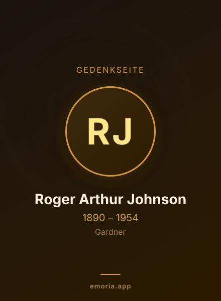 Gedenkportrait von Roger Arthur Johnson