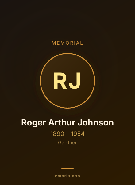 Memorial portrait of Roger Arthur Johnson