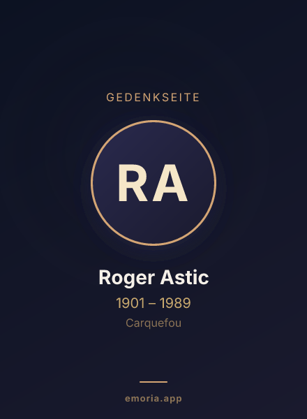 Gedenkportrait von Roger Astic