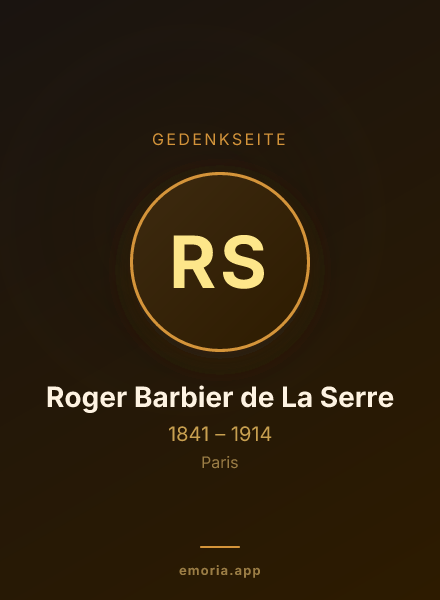 Gedenkportrait von Roger Barbier de La Serre