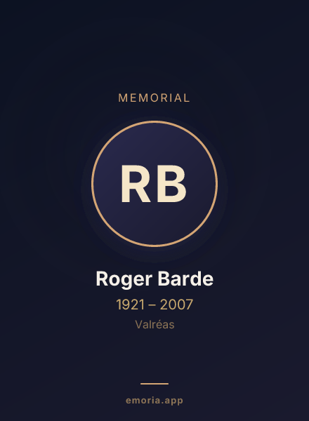 Memorial portrait of Roger Barde