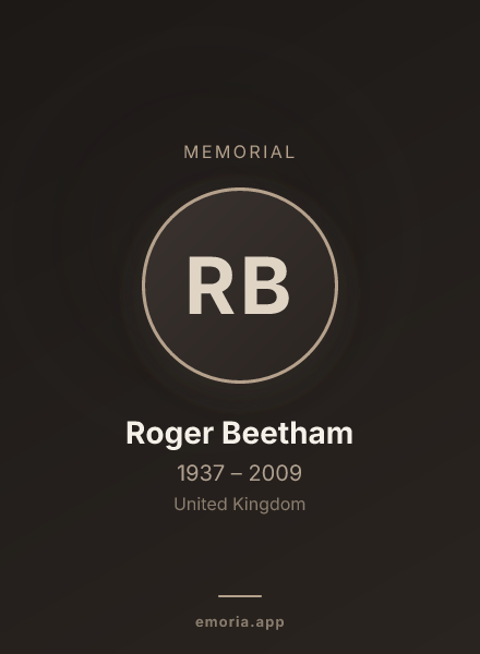 Memorial portrait of Roger Beetham