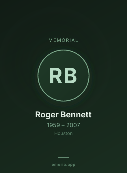 Memorial portrait of Roger Bennett
