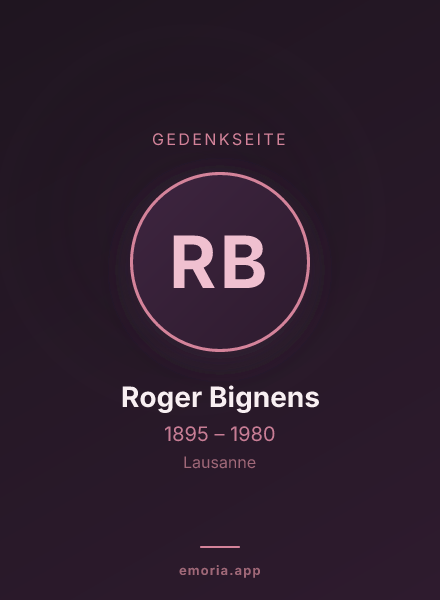 Gedenkportrait von Roger Bignens