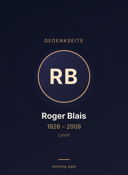 Gedenkportrait von Roger Blais