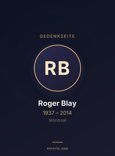 Gedenkportrait von Roger Blay