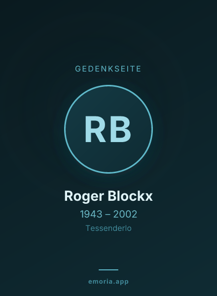 Gedenkportrait von Roger Blockx
