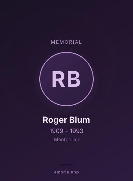 Memorial portrait of Roger Blum