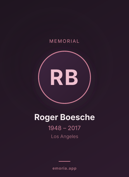 Memorial portrait of Roger Boesche