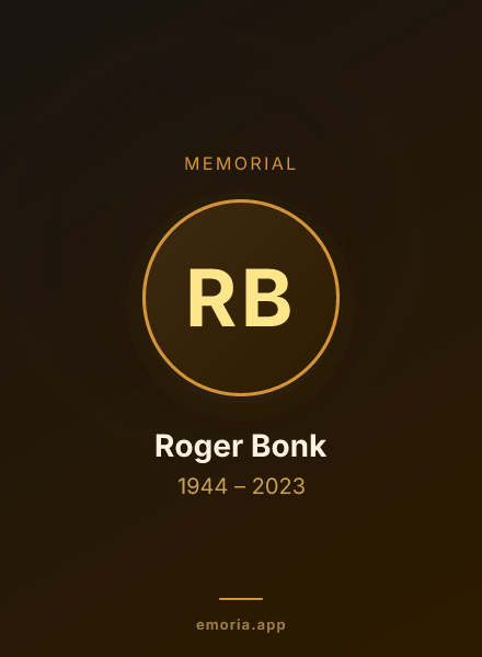 Memorial portrait of Roger Bonk