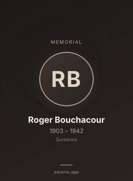 Memorial portrait of Roger Bouchacour