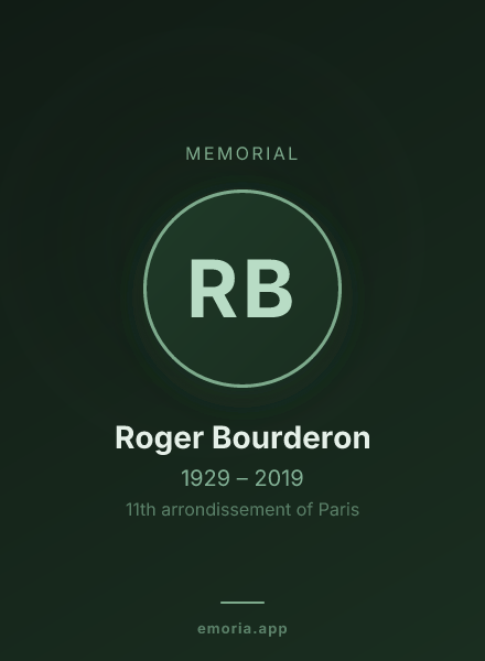 Memorial portrait of Roger Bourderon