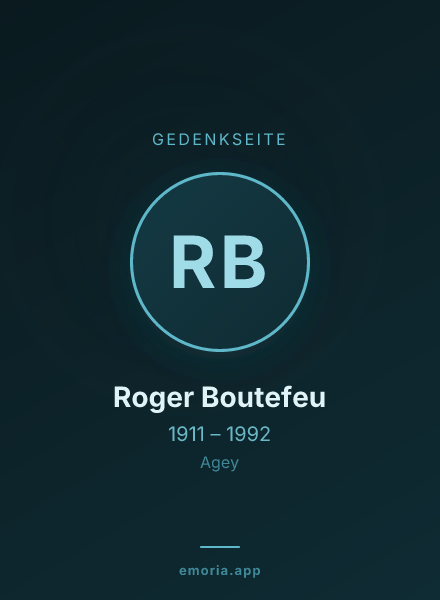 Gedenkportrait von Roger Boutefeu