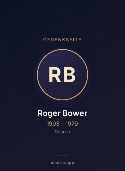 Gedenkportrait von Roger Bower