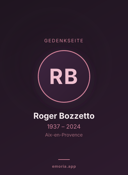 Gedenkportrait von Roger Bozzetto