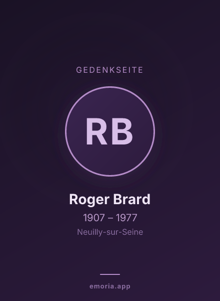 Gedenkportrait von Roger Brard