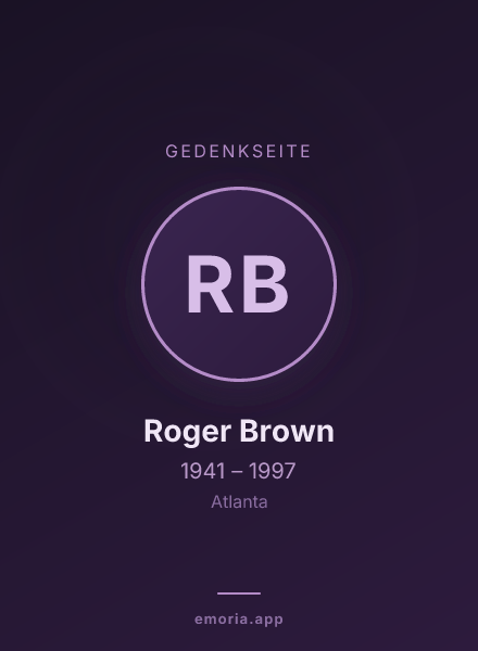 Gedenkportrait von Roger Brown