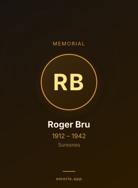 Memorial portrait of Roger Bru