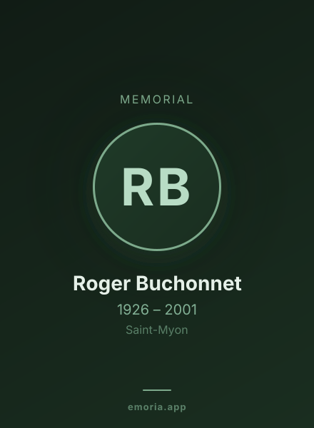 Memorial portrait of Roger Buchonnet