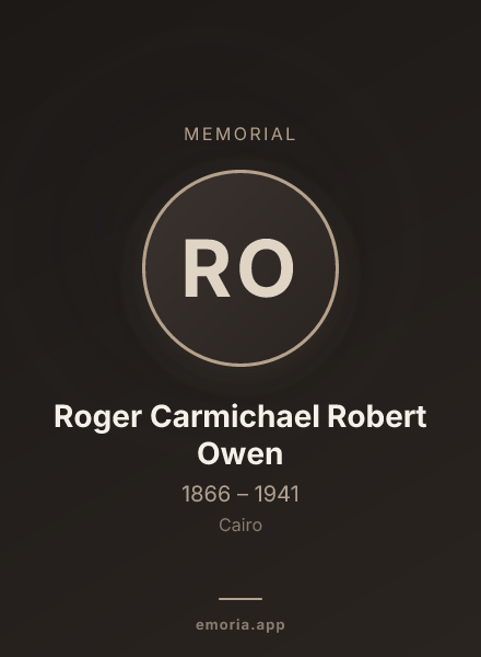 Memorial portrait of Roger Carmichael Robert Owen